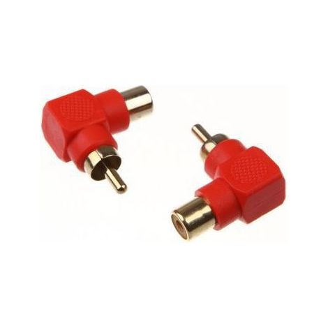90-Grad-Winkeladapter (RCA-Stecker auf RCA-Buchse), rechtwinkliger Lotus-Adapter (Stecker auf Buchse), rotvergoldeter L-förmiger RCA-Audioadapter (1/3)