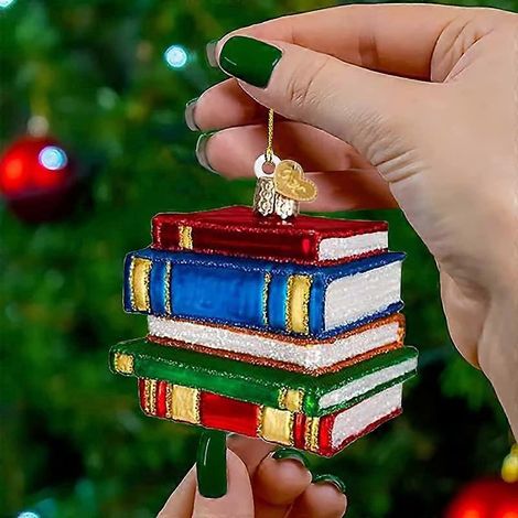 Weihnachtsdekorationen, Weihnachtsbaumdekorationen, hängende Dekorationen für Buchliebhaber, Weihnachtsbaumdekorationen, Autodekorationen, Weihnachtsgeschenke (1/4)