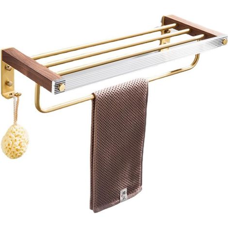 Wood Towel Rack Hanging Towel Bar Acrylic Bathroom Towel