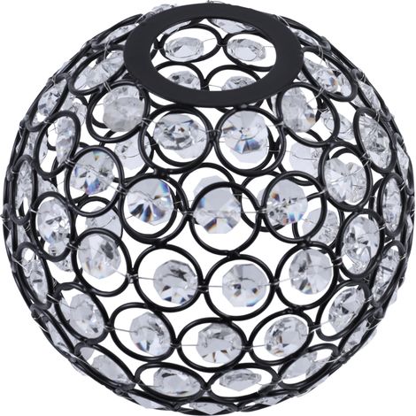 Kristalllampenschirm, schwarze Kugel, 14 cm (1/4)