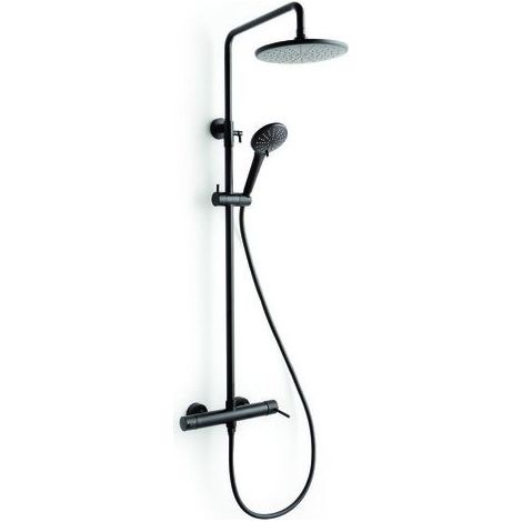 Colonna Doccia Meccanica Tamanaco Serie Black TRITONE Soffione Ø 22,5CM Nero - CD700176TR (1/2)
