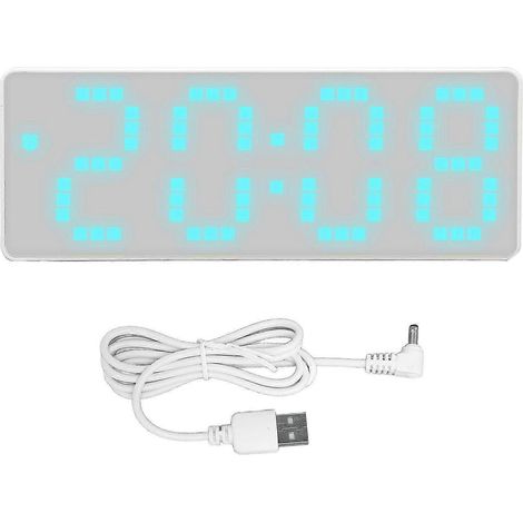 Réveil miroir LED multifonctionnel avec affichage de l'heure, de la date et de la température - design élégant et minimaliste, adapté à la décoration de la chambre et du bureau à domicile. (1/4)