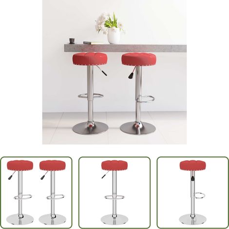 Tabouret de bar - Tabourets de bar lot de 2 rouge bordeaux tissu (1/5)