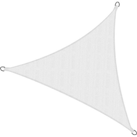 EASYCOMFORT Voile d'Ombrage Triangulaire Respirante 360x360x360cm - Protection UV pour Terrasse (Blanc) (1/5)