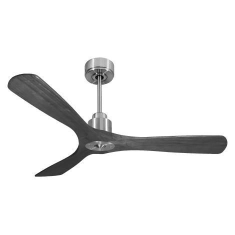 Tenerife Ring - Super destratificateur et ventilateur DC 132 cm Chrome pales bois noir sans Lumière 25 à 35 m² (1/5)