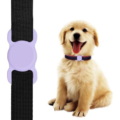 Custodia Apple AirTag 2/1 per collari di cani e gatti, anti-smarrimento per animali domestici, viola/lilla