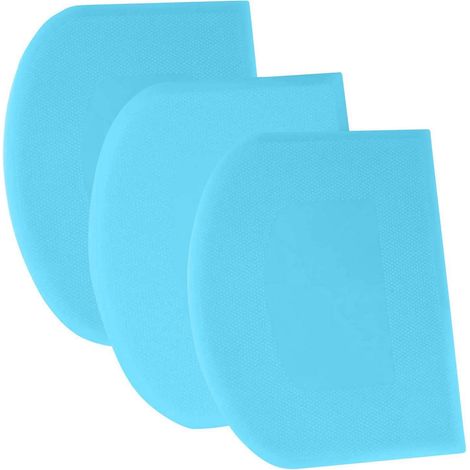 Teigschaber Set 3 Stück, BPA-frei, flexibel, scharfe Kante, 27x17cm, reinblau