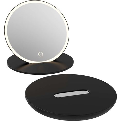 kielle Idolio - Espejo cosmético de viaje con luz LED, negro 50324034