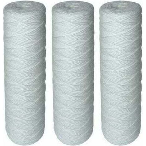 Lot de 4 Cartouches Filtrantes Bobinées pour Filtre à Eau – Filtration des Sédiments jusqu’à 25 microns – Format Standard Universel 10" pouces (1/4)