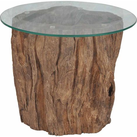 Maison Exclusive - Couchtisch Teak Glas 50x40 cm (1/5)