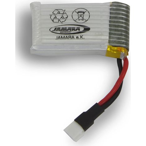 JAMARA 423193 AX8 Lipo 3,7 V 300 mAh 1,11 Wh, potente batteria ricaricabile, alto contenuto energetico con bassa autoscarica, bianco (1/5)