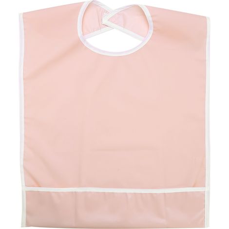Bavoir imperméable pour adulte et senior, protection vêtements repas, aide à la déglutition (Orange Rose) (1/5)