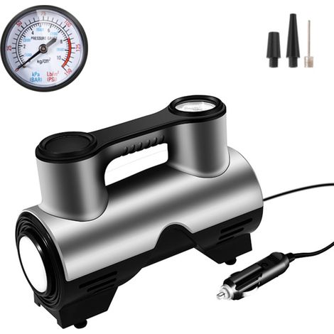 Inflador de neumáticos portátil Pointer con luz LED, función de apagado automático y 3 boquillas para coche, bicicleta, motocicleta y balón. (1/5)