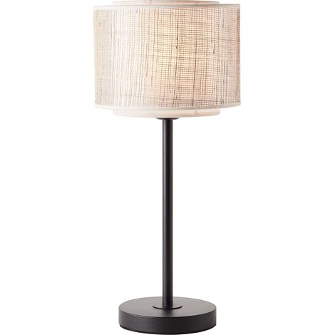BRILLIANT lampe, lampe de table Odar noir / beige, 1x A60, E27, 42W, avec interrupteur à cordon (1/4)