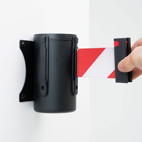 Tendinastro da Parete 4 m con Clip di Chiusura Nastro Bianco/Rosso (1/5)