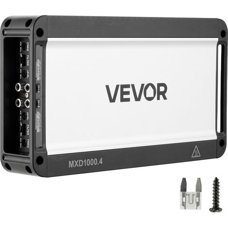Amplificateur Audio Voiture, Ampli de Puissance à 4 Canaux Pontables pour Subwoofer, Classe D à Gamme Complète, Amplificateur Multicanal Stéréo Max. 4x500 W sous 4 ohms/4x1000 W sous 2 ohms (1/5)