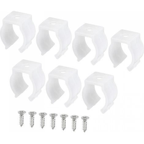T5 U Clips for Console Fluorescent Tube Light Fixture Plastic Pipe Clips with Screws for LED Bulbs Ceiling Lamp White Box of 10 (1/5)