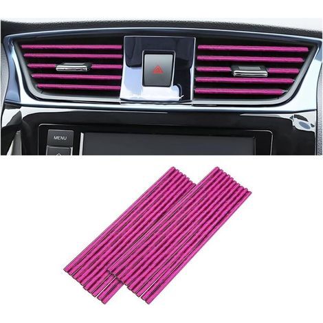 20 PCS Decorative Strip for Car Air Conditioner, Car Interior Accessories, Multicolor Decorative Strip for Most Air Vents (Iced Pink) (1/5)