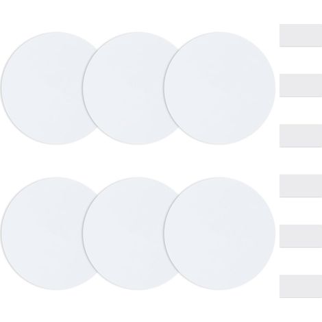 Plaque de Couverture Ronde pour Trous de Mur, 6Pcs en PVC Plastique, Plaque Murale Ronde Décorative pour Trous et Rayures (Blanc Pur, 95mm) (1/5)