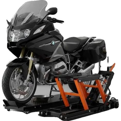 Élévateur de moto, capacité de 700 kg, hauteur réglable de 120 à 385 mm, noir (1/2)