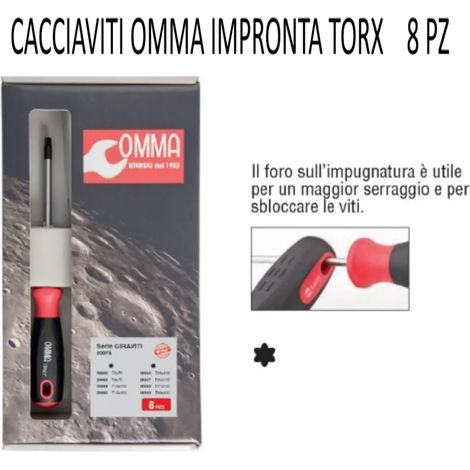 SERIE CACCIAVITI OMMA IMPRONTA TORX (8 PZ) -OFFERTA-