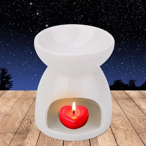 Lampe à parfum de nuit, huile essentielle en céramique, bougie de chauffage, encens, poêle d'aromathérapie (1/5)
