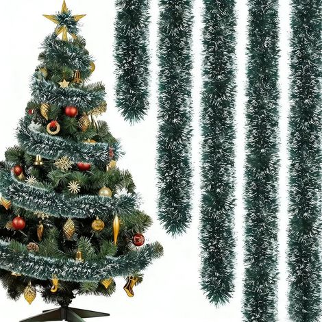Ghirlanda di Natale da 10 m, ghirlanda di albero di Natale artificiale, ghirlanda di albero di Natale imitazione realistica, decorazione per camera da letto, porta, parete, finestra, camino