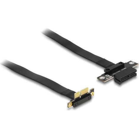 Delock 88023 tarjeta elevadora pci express x1 macho con Ángulo de 90° a ranura x1 con cable 30 cm (1/2)