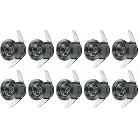 Lot de 10 spots encastrables LED 1W – Lumière chaude 3000K – 200 lm – Tension 90-265V CA – Alliage d'aluminium – Installation facile (1/5)
