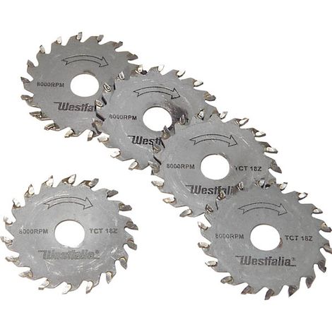 Sägeblatt Set 5-teilig, Hartmetall, 18 Zähne