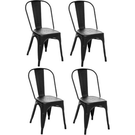 Lot de 4 Chaises Design "Niko" 85cm Noir (1/4)