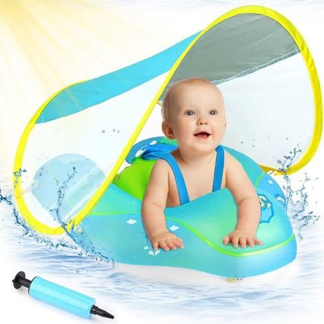 Bouée De Natation Pour Bébé - Toit Solaire UPF50+ - PVC Haute Qualité - 6 À 30 Mois