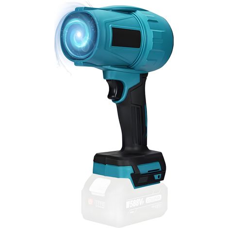Turbo Gebläse für Makita Akku 18V, 576 km/h Jet Fan, 28000RPM Bürstenloser Laubbläser Akku Stufenlose Geschwindigkeitsregelung für Laubblasen Auto Trockner (Blau Ohne Batterie)