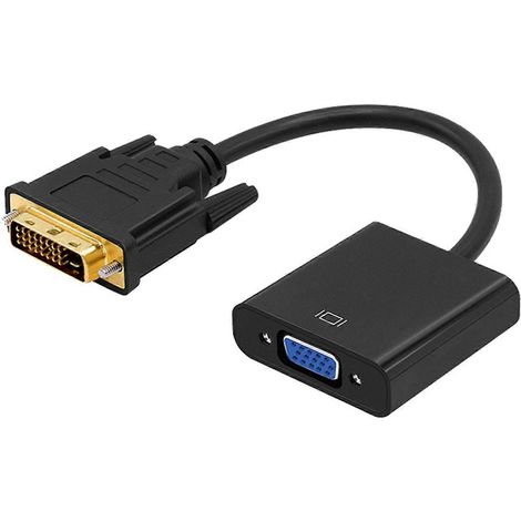 Câble adaptateur DVI 24+1 broches mâle vers VGA femelle, câble de conversion DVI-D vers VGA haute performance, utilisant la technologie des puces, disponible en plusieurs couleurs. (1/5)