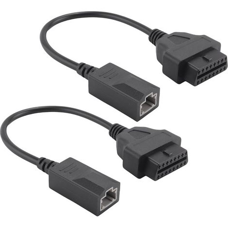 2 OBD2 Female connectors, 16-pin with full-core cable, 15cm, universal for Buick and Cadillac vehicles. (1/5)