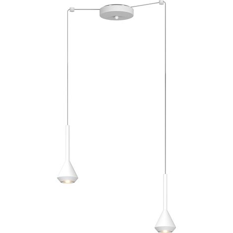 Lampadario Moderno Aygo Metallo Bianco 2 Luci Gu10