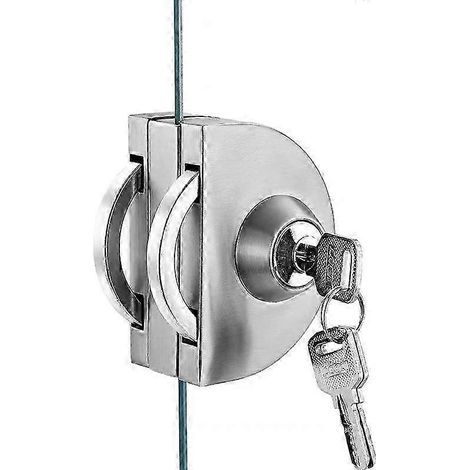 Serrure à double verrouillage pour porte vitrée, finition acier inoxydable brossé-AquaForge (1/2)