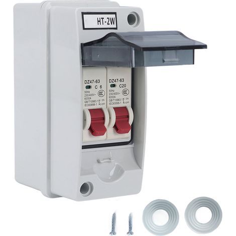 SG – boîte de Distribution étanche extérieure, disjoncteur de puissance MCB C Type 2 voies AC 230V 400V (1/4)