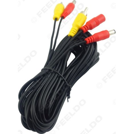 Câble d'alimentation 2 en 1 12V/24V de 7 m + câble vidéo RCA avec adaptateur secteur 5,5 mm/2,1 mm, un produit très populaire.