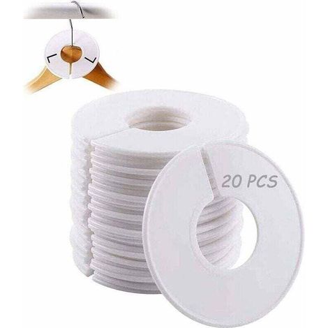 Séparateurs De Porte-Vêtements Rond 20 Pièces Cintres De Diviseur De Support Séparateur De Cintres De Garde-Robe Diviseur De Garde-Robe De Placard Pour Vêtements De Distinction De Taille De Vête (1/4)