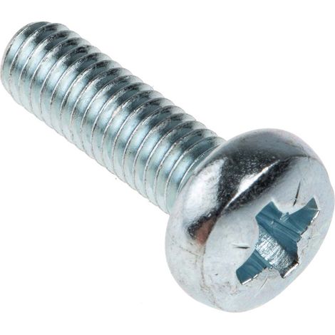 Vis à métaux RS PRO M6 à tête Cylindrique Pozidriv en Acier, 20mm ( Prix pour Sachet de 100 )