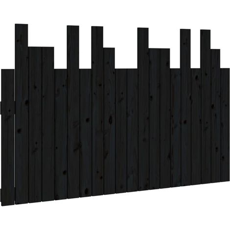 Testiera letto accessorio camera da letto pensile stile pallet 127,5 x 3 x 80 cm legno massello nero TDL0202543