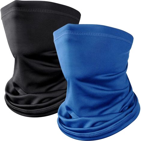 2 Pièces Cache Cou Elastique pour Homme et Femme, Tour de Cou Coupe-Vent et Respirant Snood à Séchage Rapide pour Moto, Cyclisme, Ski, Randonnée, Course à Pied (1/5)