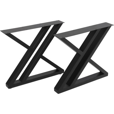 Tischkufen Tischbeine Tischgestell Couchtisch MöBelfüßE X-Form Style TischfüßE Tischuntergestell Stah Set Pulverbeschichtet Tischbein Esstisch Schreibtisch Tisch MöBel Stahl Schwarz 2er 4540Cm (1/5)