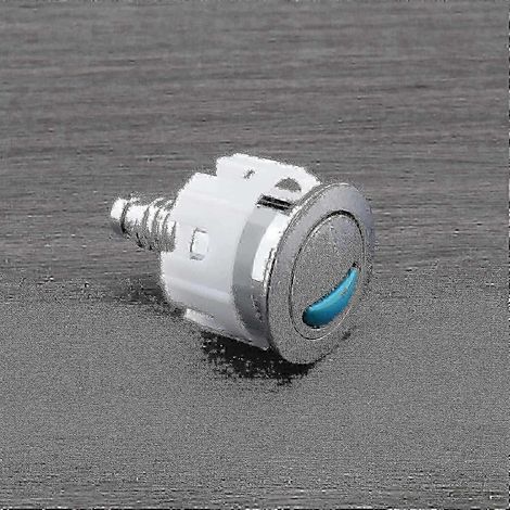 Double commande de chasse d'eau à bouton-poussoir rond - raccords en ABS chromé compatibles avec les toilettes, cabines de douche et salles de bains Nexium. (1/5)
