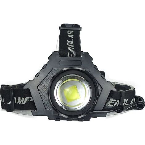 Linterna frontal LED recargable, ultrabrillante de 2000 lúmenes, con 5 modos y resistencia al agua IPX7, ajustable a 90°.