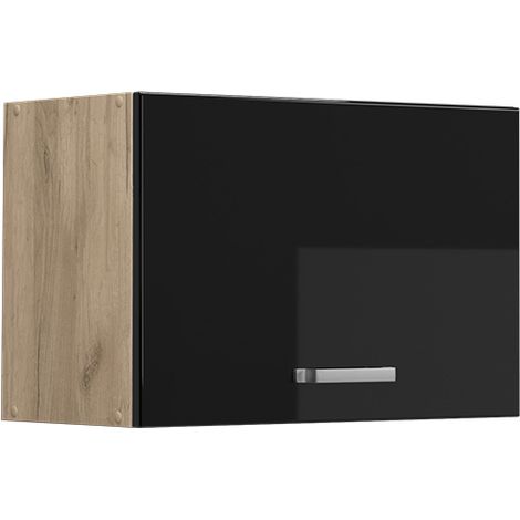 Pensile da cucina R-Line, Nero lucido, 60 cm Piatto, Vicco