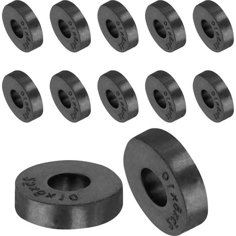 12pcs Rondelles en Caoutchouc Anti-Vibration Épaises, Entretoise Plate Amortisseur pour Connexions Électriques Réparations Automobiles Appareils, 25mm OD x 10mm ID x 6mm Hauteur (1/5)