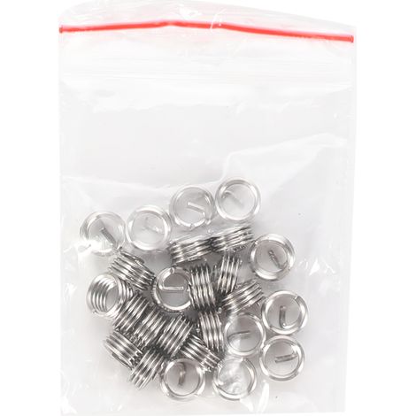 Kit de reparación de roscas M6 x 1.0 (25 piezas) compatible con Helicoil para roscas de 6 mm dañadas. (1/2)