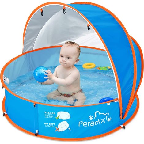 Splash Pool 4 in 1 Baby Beach Tent with UV Sun Shelter, Canopy and Mosquito Net, Portable Pop Up Tent for Kids, Pets (1/5)